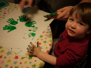 toddler hand print painting