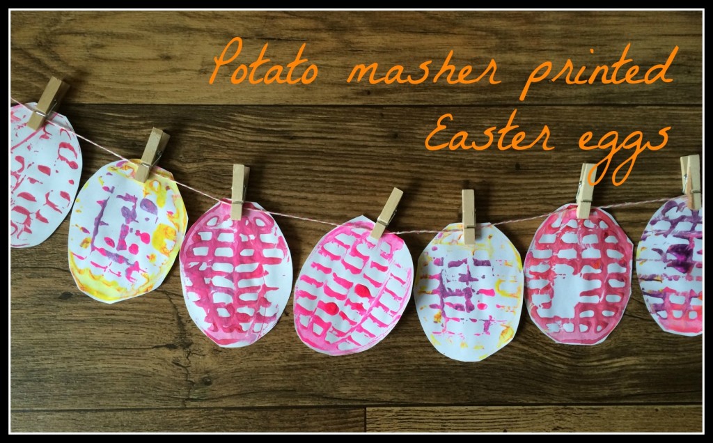 potato masher printed easter eggs