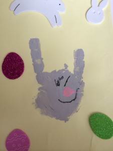 Easter bunny handprint
