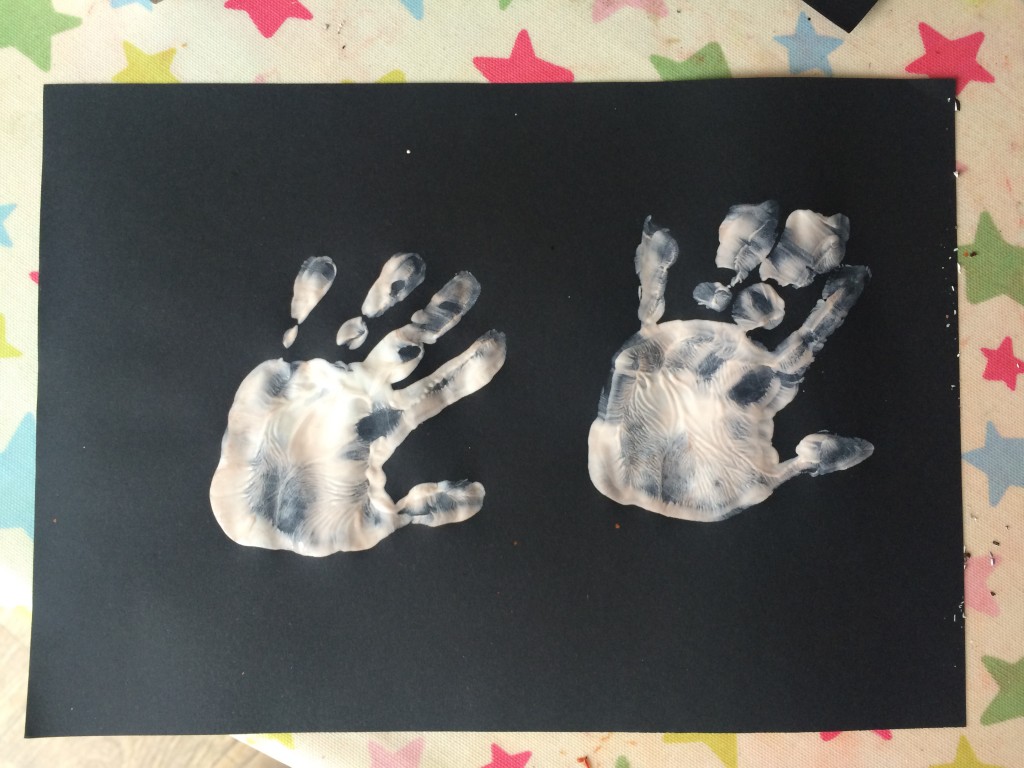 white hand prints