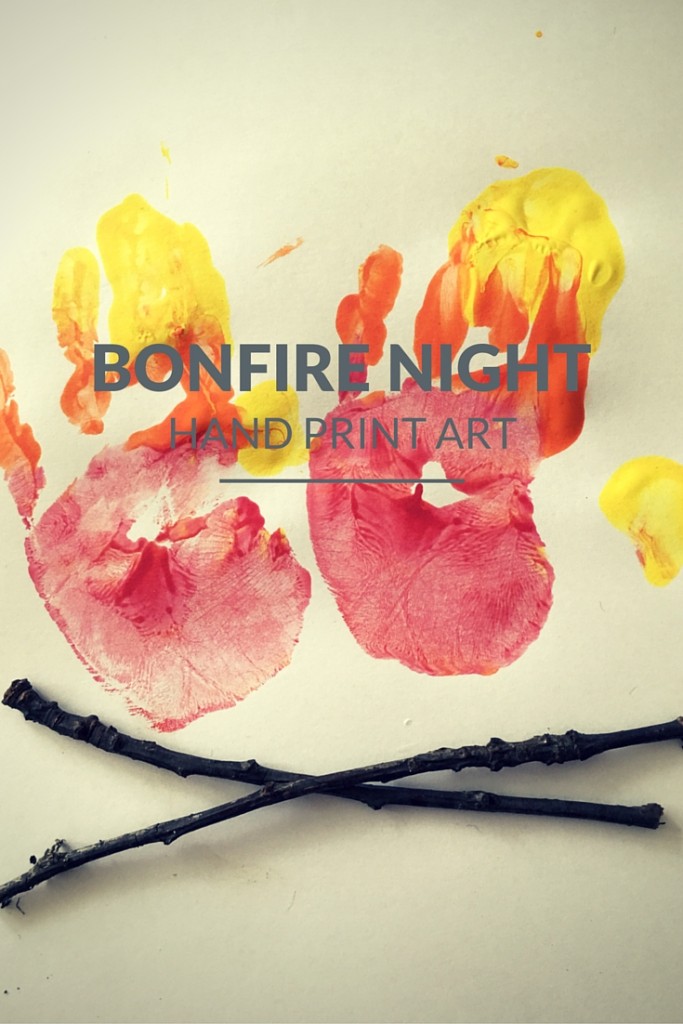Bonfire Night hand print art