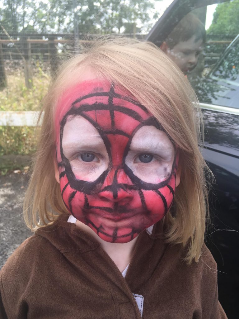 Spiderman face paint